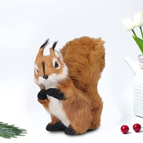 Fockety Écureuil de Simulation, Figurine Décureuil en Peluche Réaliste, écureuil en Peluche de 6,3 Pouces de Hauteur, Orneme