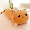 EZLAM 50-110 cm Mignon Chaton en Peluche Longue Bande Dormir Oreiller poupée Paresseux lit poupée Fille Cadeau 70 cm Jaune