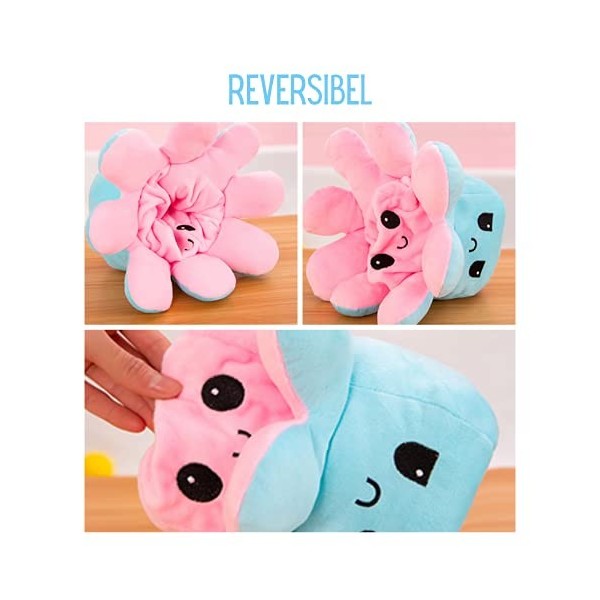 Peluche en forme de pieuvre, réversible, double face, mignonne, poupée, créative, conçue spécialement pour les enfants 2 - o