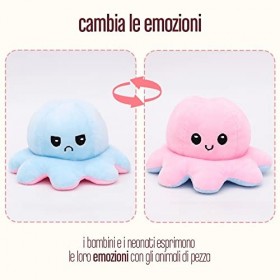 Peluche en forme de pieuvre, réversible, double face, mignonne, poupée, créative, conçue spécialement pour les enfants 2 - o