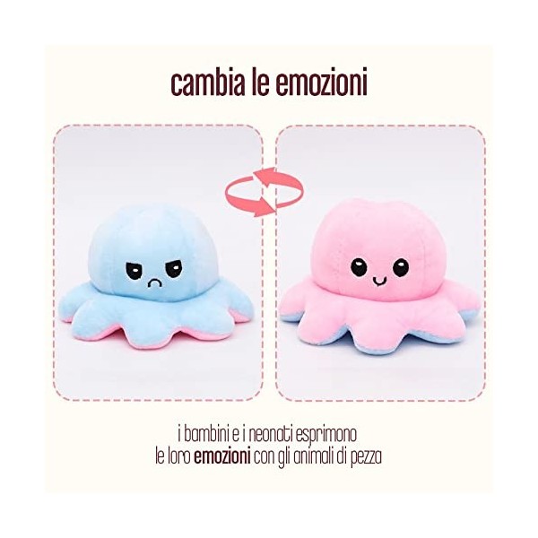 Peluche en forme de pieuvre, réversible, double face, mignonne, poupée, créative, conçue spécialement pour les enfants 2 - o