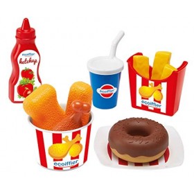 Jouets Ecoiffier – 2590 - Set Poulet à emporter – Imitations daliments pour enfants – 12 pièces – Dès 18 mois – Fabriqué en 