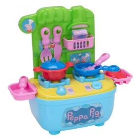 Peppa Pig Coffret de jeu de cuisine | 19 accessoires de cuisine et de nourriture pour jouer à faire semblant | À ranger pour 