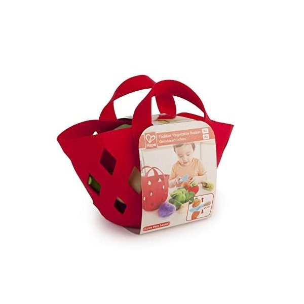 Hape Panier Légumes Jouet en Feutrine - Jeu dImitation Enfant 18 Mois et plus - Accessoires Dinette Réalistes en Feutrine - 