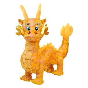 Fulenyi Mascotte chinoise en peluche dragon mascotte poupée signe du zodiaque nouvel an doudou chinois nouvel an décoration d