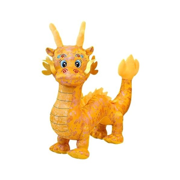 Fulenyi Mascotte chinoise en peluche dragon mascotte poupée signe du zodiaque nouvel an doudou chinois nouvel an décoration d