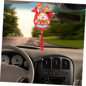 Vaguelly 4 Pièces Année du Lapin Mascotte Peluche Voiture Jouets Enfant Jouets en Peluche Décor Chinois Enfants Playset Décor