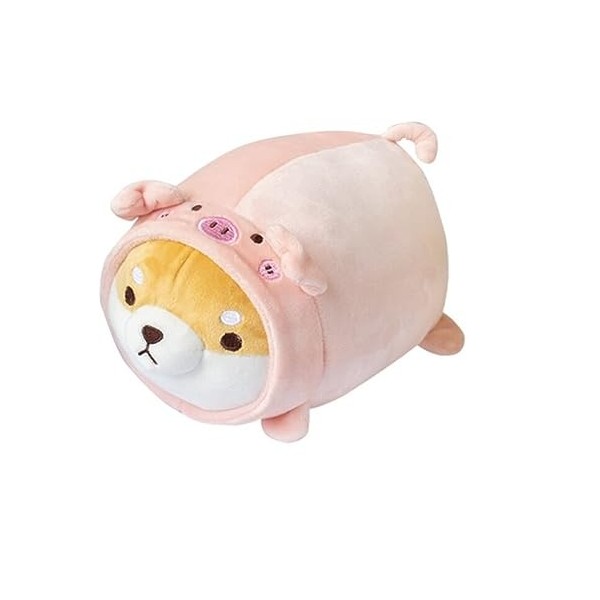 MAYILNSIN 8 "porcelet Peluche Animal Mignon Shiba Inu avec Costume de Cochon, Peluche Coussin Jouet Cadeau pour Les Enfants N