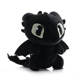 LAARNT 20cm Dragon en Peluche Noir，Poupée en Dragon Mignon，Oreiller en Dragon，Cadeaux pour Amis Enfants