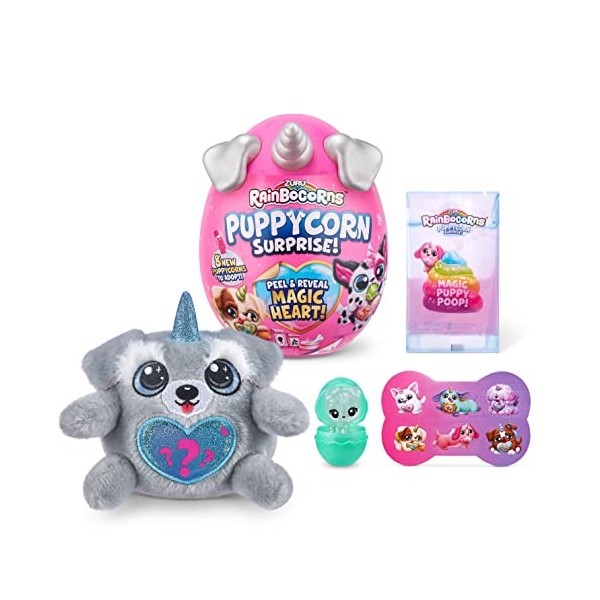 Rainbocorns Sparkle Heart Surprise Série 4 Puppycorn Surprise, Komon, Cuddle Plush Stuffed Animal, Komon 