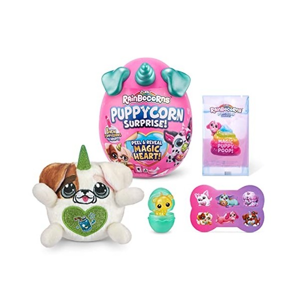 Rainbocorns Sparkle Heart Surprise Série 4 Puppycorn Surprise, Komon, Cuddle Plush Stuffed Animal, Komon 