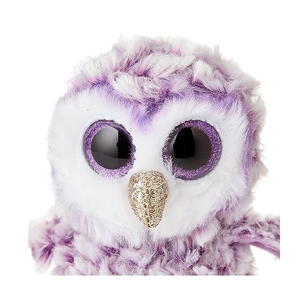 Ty - Beanie Boos - Peluche Moonlight la Chouette, TY36325, Violet / Blanc, 15 cm