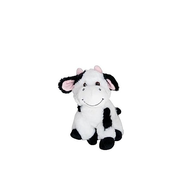 HEITMANN DECO Peluche Vache en Pet – Noir/Blanc – env. 20 cm – Durable – 100% matériau recyclé