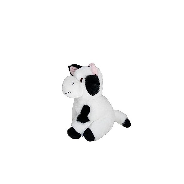 HEITMANN DECO Peluche Vache en Pet – Noir/Blanc – env. 20 cm – Durable – 100% matériau recyclé