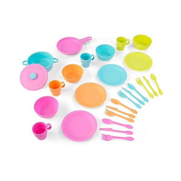 KidKraft Ensemble Batterie de Cuisine Doré 27 pièces pour Cuisine Enfant, Ustensiles de Cuisine Jouet, Accessoire pour Dinett