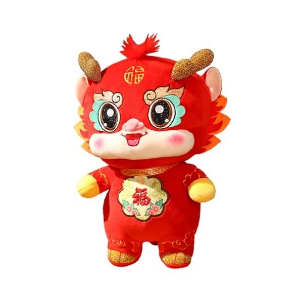 Année du dragon mascotte animal en peluche jouet | Jolie poupée en peluche dragon chinois | Animal en peluche dragon | Poupée