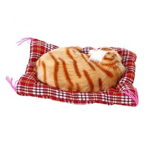 Chaton en Peluche Jouet, 1 Pcs Super Mignon Mini Simulation Sondage Chatons Endormis Chats en Peluche Jouets Poupée Cadeau De