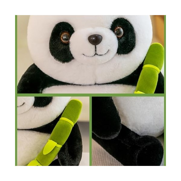 Fiauli Panda en Peluche avec Bambou, Jouet en Peluche Panda en Tube de Bambou de 25 cm de Haut, Jouet en Peluche Panda en Bam