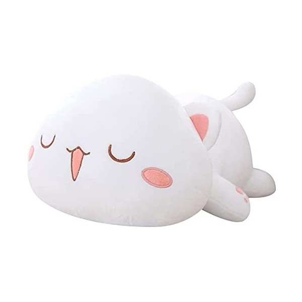 Oreiller en Peluche Chat Mignon de 50 cm, Chat endormi étreignant des Animaux en Peluche en Peluche Doux Oreiller Anime Chat 