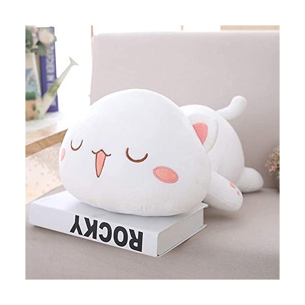 Oreiller en Peluche Chat Mignon de 50 cm, Chat endormi étreignant des Animaux en Peluche en Peluche Doux Oreiller Anime Chat 