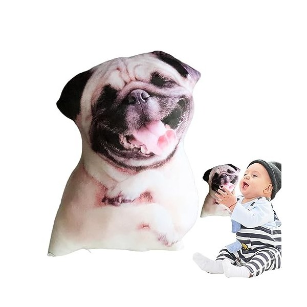 MYJIO Chien en Peluche, Oreillers câlins 3D, Jouets en Peluche pour Chien, Adorable Jouet en Peluche pour Chien, Jouets en Pe