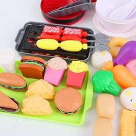 YOPOTIKA Accessoire Cuisine Enfant,32 pièces pour Enfants Jeu de rôle  Toddler Cuisine Cooker Cooking Play Set,pour 3 4 5 Ans