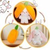 Hirsrian Lapin de Pâques Peluche Jouet, Doux Animal Carotte Lapin Peluche Jouet réversible Mignon Lapin Peluche poupée Cadeau