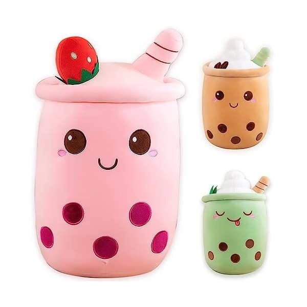 Peluche Bubble Tea Doudou Coussin Kawaii Bubble Tea Peluche Oreiller Cute Doudou Boba Thé Tasse Jouet Doux Deco Cadeau pour E