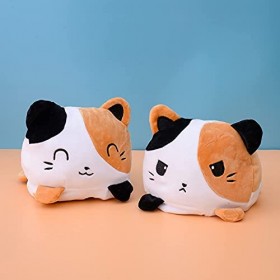 KUNSTIFY - Peluche Chat Tricolore réversible 20cm