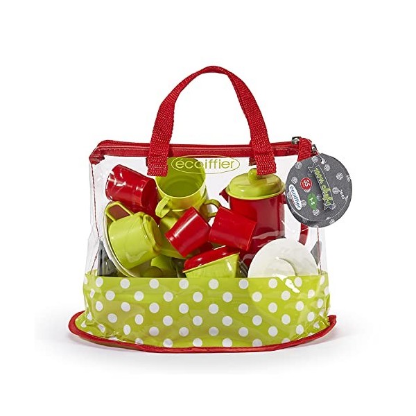 Jouets Ecoiffier – 2640 - Sac dînette garni 100 % Chef – 35 pièces – Dès 3ans – Fabriqué en France