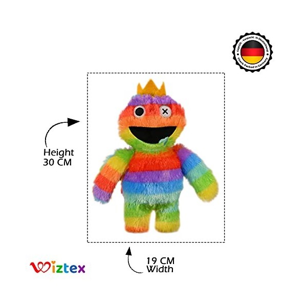 Wiztex Collection de jouets en peluche Rainbow Friends - 30 cm - Peluche arc-en-ciel - Magnifiquement animée inspirée des fan