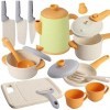 HYAKIDS Accessoire Cuisine Dinette Enfant, Kits de Ustensiles de Cuisine, Jouet Cuisine Enfant avec Casseroles et Poêles, Jeu