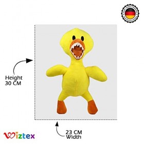 Wiztex Collection de jouets en peluche Rainbow Friends - Jouet en peluche jaune - Joli jouet animé inspiré des fans de Roblox