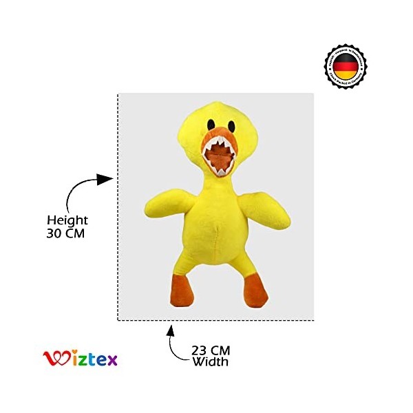 Wiztex Collection de jouets en peluche Rainbow Friends - Jouet en peluche jaune - Joli jouet animé inspiré des fans de Roblox