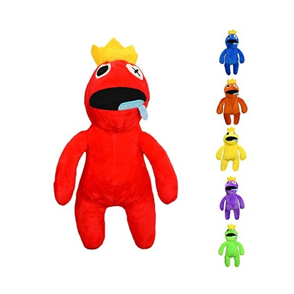 Wiztex Rainbow Friends Collection de jouets en peluche, 30 cm, rouge, jolie peluche animée inspirée des fans de Roblox et Rai