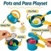 LINFUN KIDS Jouet Accessoire Cuisine Enfant avec Pots et Casseroles, Ustensiles de Cuisine Jouets Aliment Dinette, Chef Jeu d