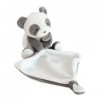 Baby Nat - Peluche Panda avec Doudou Mouchoir - Idée Cadeau Naissance - 17 cm - Gris/Blanc - Mon Petit Panda -BN0460