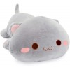 Hefaqewi Peluche chat Kawaii - Jouet en peluche - Jouet en peluche - Cadeau pour enfants, filles et garçons 40 cm, gris 