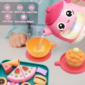 36PCS Service à Thé pour Enfants, Service à Thé Jouets, Dînette Enfant 3 Ans Accessoire Jeux de Cuisine pour Enfants 3 4 5 6 