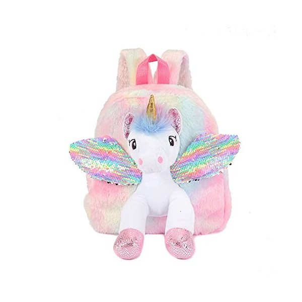 Ynredee Sacs à Main Licorne pour Enfants,Sac a Main Petite Fille,Adorable sac à dos licorne en peluche, mini sac à dos pour f