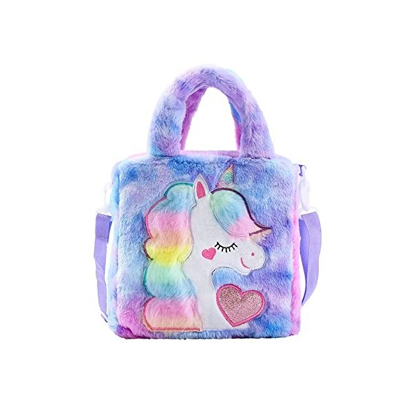 Ynredee Sacs à Main Licorne pour Enfants,Sac a Main Petite Fille,Adorable sac à dos licorne en peluche, mini sac à dos pour f