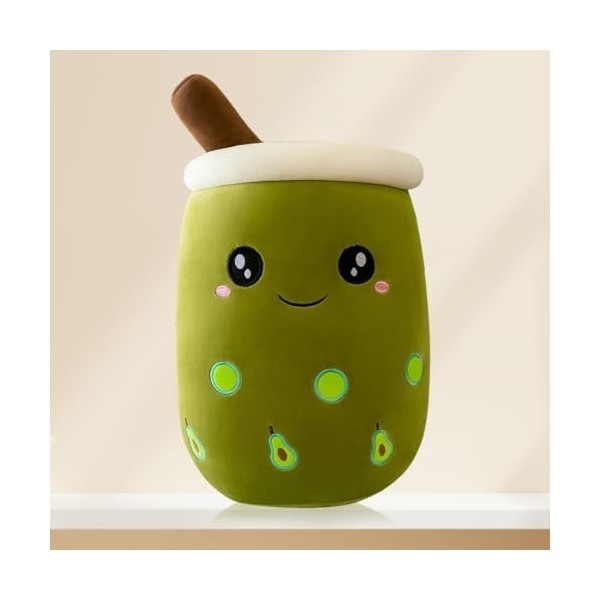 Yuragim Peluche souple Motif tasse de thé aux perles - 25 cm - Idéale comme jouet denfants ou poupée - Vert foncé - 24 cm