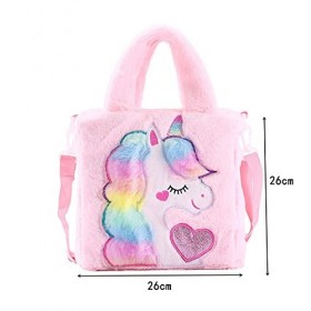 Ynredee Sacs à Main Licorne pour Enfants,Adorable sac à dos licorne en peluche, mini sac à dos pour filles et femmes, en pelu