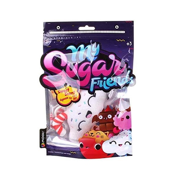 My Sugar Friends Peluche parfumée avec Clip de Sac : Bonbon Nuageux Vanille 