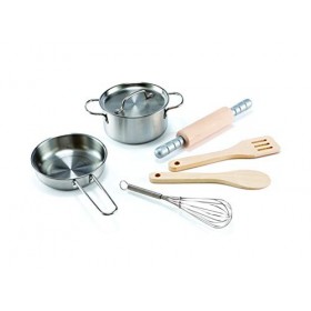 Hape Set Cuisine Enfant - Jeu dImitation Set de Chef - Enfants de 3 ans et Plus - Dinette Enfant 3 Ans Avec Casserole, Fouet