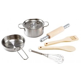 Hape Set Cuisine Enfant - Jeu dImitation Set de Chef - Enfants de 3 ans et Plus - Dinette Enfant 3 Ans Avec Casserole, Fouet