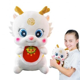 Lambo Poupée Dragon du Nouvel an Chinois | Poupée Dragon en Peluche Traditionnelle Chinoise - Peluche Dragon Festive en Coton