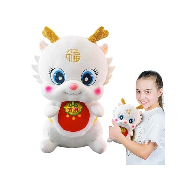 Lambo Poupée Dragon du Nouvel an Chinois | Poupée Dragon en Peluche Traditionnelle Chinoise - Peluche Dragon Festive en Coton