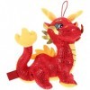 SEWACC Dragon Chinois en Peluche Animal en Peluche 2024 Année du Dragon Mascotte Animal du Zodiaque Jouet en Peluche Dragon O