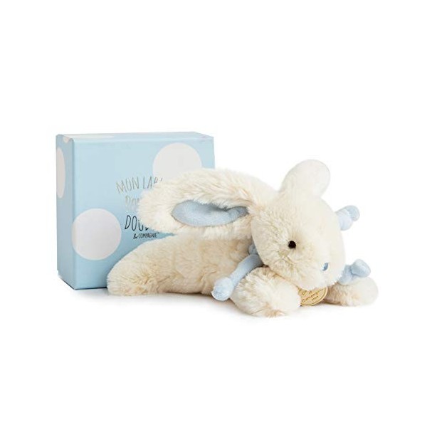 Doudou et Compagnie - Doudou Lapin Bonbon - Boite Cadeau - Bleu - 16 Cm - Doux - Idée Cadeau de Naissance Fille et Garçon - G